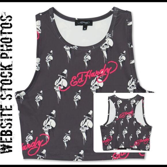 NwT Ed Hardy Skull Sport Tank Sz XL Y2K Skater Grunge Punk Alternative Metal - Picture 6 of 6